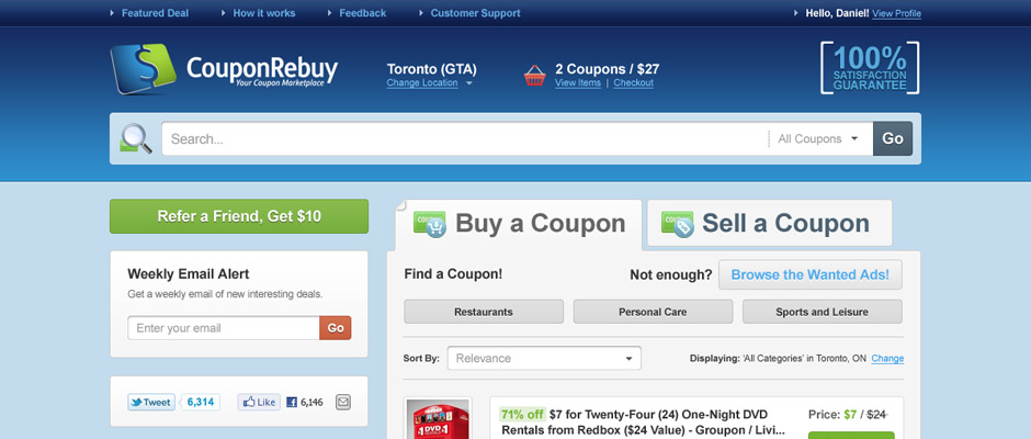 CouponRebuy Home Page